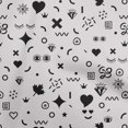 thumbnail image 1 of oneOone Cotton Poplin Twill Light Gray Fabric Doodle Craft Projects Decor Fabric Printed By The Yard 56 Inch Wide, 1 of 4