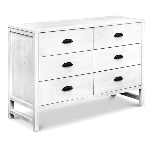 DaVinci Fairway 6-Drawers Pine Wood Double Dresser in Cottage White