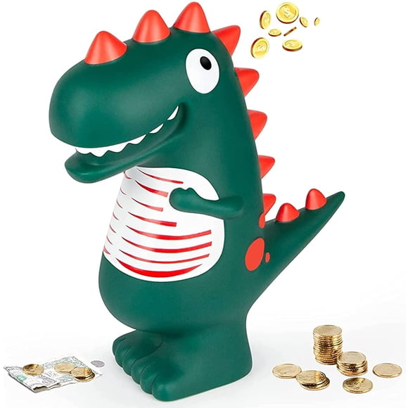 Selm Piggy Bank, Dinosaur Piggy Bank, Piggy Banks For Kids, Cartoon Green Dinosaur Children'S Piggy Bank, Fall Proof, Unique, Children'S Lovely Toysbirthday Gifts