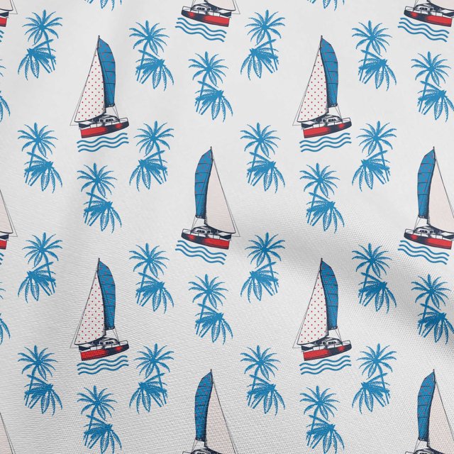 oneOone Polyester Spandex Medium Blue Fabric Beach Sewing Craft Projects Fabric Prints By Yard 56 Inch Wide