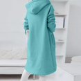 thumbnail image 4 of Chandail à Capuchon à Fermeture à Glissière Décontracté pour Femmes, Personnalité, Style de Rue, Long, Grande Taille, Chandail d'Automne pour Femmes, Legging à Fermeture Éclair devant à Col en V, Chandails, Chandail Mode, Chambre avec Quart de Fermeture Éclair, Bleu pour Femmes, M, 4 of 7
