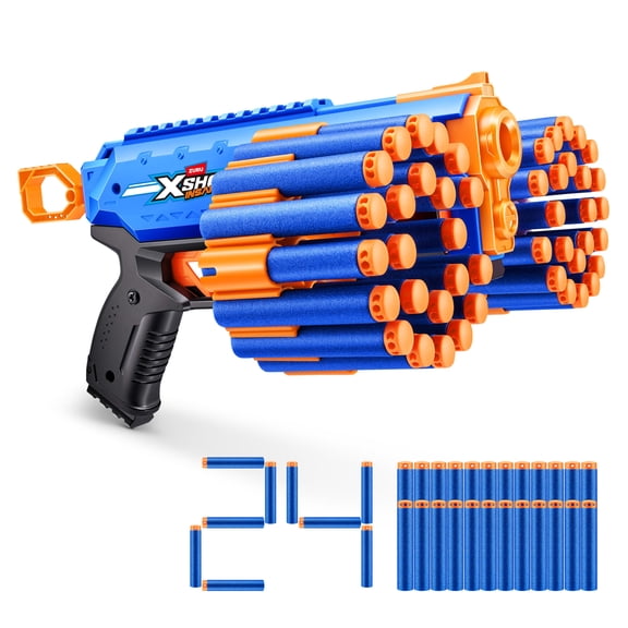 XSHOT Insanity Manic Blaster by ZURU Outdoor Blaster with 24 Air Pocket Darts for Ages 8+