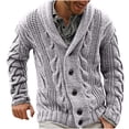 thumbnail image 2 of Dvkptbk Chandail pour Homme Homme Cardigan Uni Décontracté Manches Longues à Simple Boutonnage Col Rabattu Chandail Vêtements d'Automne en Liquidation, 2 of 3