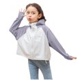 thumbnail image 2 of MKOSPLRT Veste de Protection Active à Fermeture Éclair pour Enfants Sun 3-14 Ans Garçons Filles à Blocs de Couleur avec Trou pour le Pouce Chandail Rafraîchissant Pêche Course Plein Air, 2 of 3