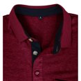 thumbnail image 5 of RXIRUCGD Blouse Décontractée pour Homme à Blocs de Couleur, Manches Longues, Col Rabattu, Bordeaux, Taille : 3TG, 5 of 5