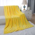 thumbnail image 1 of PiccoCasa 1 Pcs Home Warm Soft Microplush Fleece Solid Throw Blanket Yellow 59" x 78", 1 of 10