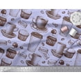 thumbnail image 2 of Soimoi Rayon Fabric Burger,Cupcake & Cups Print Fabric by Yard 56 Inch Wide, 2 of 3