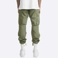 thumbnail image 4 of CHOK Men Flap Pocket Drawstring Elastic Waist Cargo Pants Straight-Fit Casual Pants Solid Trousers Relaxed Plus Size Long Pant, 4 of 9
