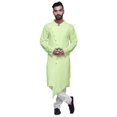 thumbnail image 1 of Atasi Cotton Satin Angrakha Style Long SleeveKurtaFor Men Solid DesignerKurta, 1 of 5