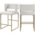thumbnail image 1 of Tabouret de comptoir en velours Caleb, 1 of 35