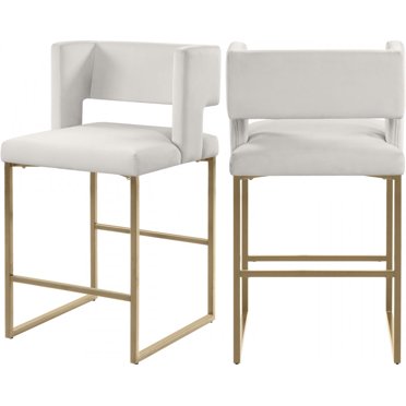 Tabouret de comptoir en velours Caleb
