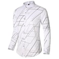 thumbnail image 1 of AherBiu Chemises à Manches Longues pour Hommes Grande Taille, Boutonnées, Rayées, Coupe Ajustée, Col à Revers, Chemise Tendance, Chemises Non Rentrées, 1 of 5