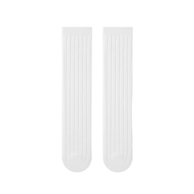 2025 Chaussettes en Coton Unies pour Enfants Garçons Filles Bas Blancs