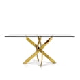 thumbnail image 2 of Olivet table à Manger Moderne avec Dessus en Verre Trempé et Acier Inoxydable Poli en Or, 2 of 5