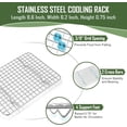 thumbnail image 3 of 9 Inch Baking Tray Pan & Cooling Rack Set, Joyfair Stainless Steel Rectangular Toaster Oven Pan with Grid Rack for Cookies/Meats/Bacon, Non-Toxic & Heavy Duty, Rust-Free & Dishwasher Safe, 3 of 7