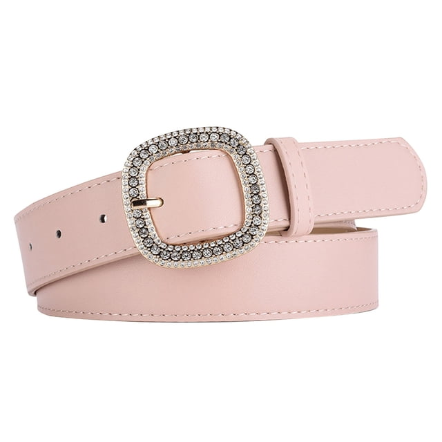 Versatile Wide Belt with Solid Color Square Buckles for Everyday Casual Wear Durable Accessory for Jeans and Tees