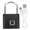 thumbnail image 2 of Zinc Alloy Padlock Electronic Padlock Smart Fingerprint Padlock, USB Rechargeable Keyless Padlock, Cabinet for Backpack Silver,Black, 2 of 7