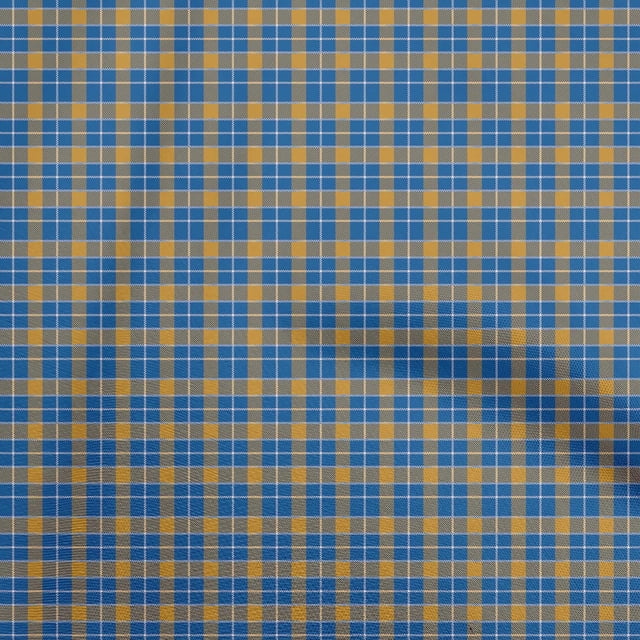 oneOone Cotton Flex Medium Blue Fabric Check Craft Projects Decor Fabric Printed By The Yard 40 Inch Wide