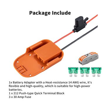 Adaptateur de Roue Électrique avec Trous de Montage Compatible pour Connecteurs de Batterie Ridgid Aeg 18v