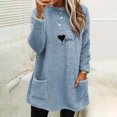 thumbnail image 1 of Hauts pour Femmes Col Rond et Hiver Ample Imprimé Poche Chaud Manches Longues Blouse Hauts Halloween Chandail en Molleton Col Rond en Solde, 1 of 4