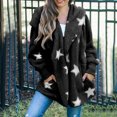 thumbnail image 1 of Cardigans pour Femmes Cardigan Mode Décontractée à Capuche avec Poche Étoile à Cinq Branches Cardigan Veste en Peluche en Liquidation, 1 of 6