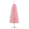 thumbnail image 1 of HOMCOM 6FT Artificial Christmas Tree Holiday Xmas Holiday Pencil Tree Decoration with Automatic Open for Home Party, Pink, 1 of 9