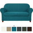 thumbnail image 1 of Subrtex Housse de Sofa en Jacquard Extensible à Rayures, 2 Pcs, 1 of 6