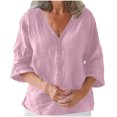 thumbnail image 1 of Women's Casual Cotton and Linen Cardigan with Three-Quarter Sleeves, Solid Color Multi-Color Lightweight Open Front Sweater, Perfect for Spring and Summer, Versatile Women’s Top, 1 of 6