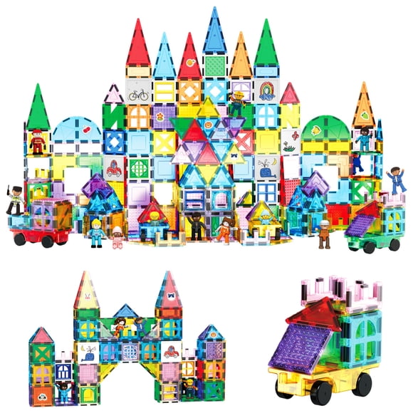 PicassoTiles Ensemble Vaste de 350 Pcs de Blocs de Construction Magnétiques Master Builder