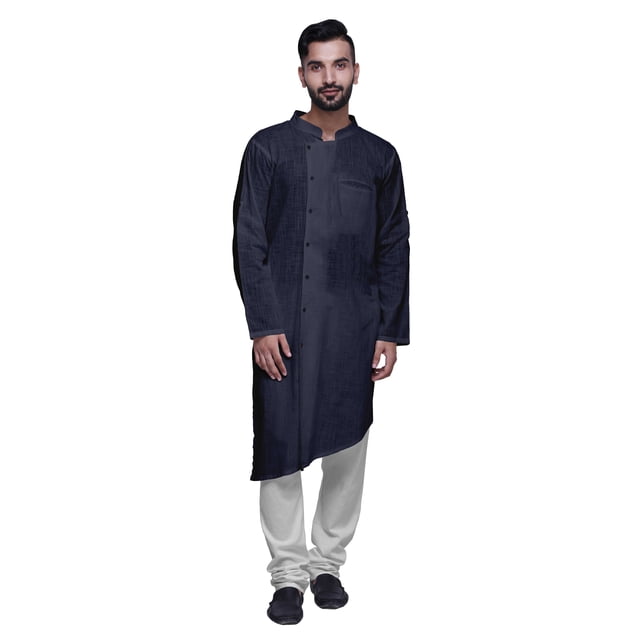 Atasi Kurta Pyjama Uni pour Hommes à Col Mandarin Kurta Pyjama Ethnique