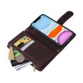 thumbnail image 4 of Case for iPhone 12 Cover Zipper Pocket Wallet Case Magnetic Protective - Braun, 4 of 5