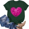 thumbnail image 1 of TIMIFIS T-Shirts pour Femmes de la Saint-Valentin Été Décontracté Manches Courtes Col Rond T-Shirts Mode T-Shirt Imprimé Cœur d'Amour, 1 of 4