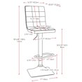thumbnail image 3 of CorLiving Quinn Modern Fabric Upholstered Adjustable Height Barstools Set of 2 - Swivel Bar Stools with Back, Perfect Kitchen Stools for Island, Bar Chairs & Counter Height Stools, 3 of 9