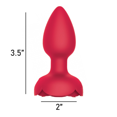 thumbnail image 3 of Wet Dreams Rosebud Tushy Light Vibrating Silicone Anal Plug with Remote Control, Red, 3 of 3