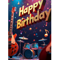 thumbnail image 4 of Musical Theme Happy Birthday Banner with Guitar and Notes Decorations Background Backdrop for Birthday Party Photography Props and Party Decor Supplies, 4 of 4