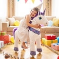 thumbnail image 1 of PonyCycle Kid-Powered Ride-On Unicorn Toy, No Battery, Hand Brake, Ages 3-4, Purple, E313, 1 of 6