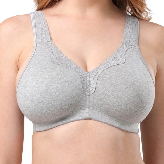 Womens Large Breathable, Sweat-Absorbing, Collated, Lace, Pure Cotton Comfortable Bra