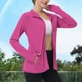 thumbnail image 2 of Long Sleeve Jackets for Women Quick Dry Athletic Stretch Blouses Rash Guard Slim Fit Shirts Tops Hiking Running Blouse Sun Protection Hoodie, 2 of 7