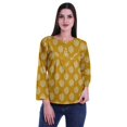 thumbnail image 1 of Moomaya Haut à Manches Longues Imprimé avec Patte de Boutonnage, Col Rond, Tunique d'Été Décontractée pour Femme, 1 of 5