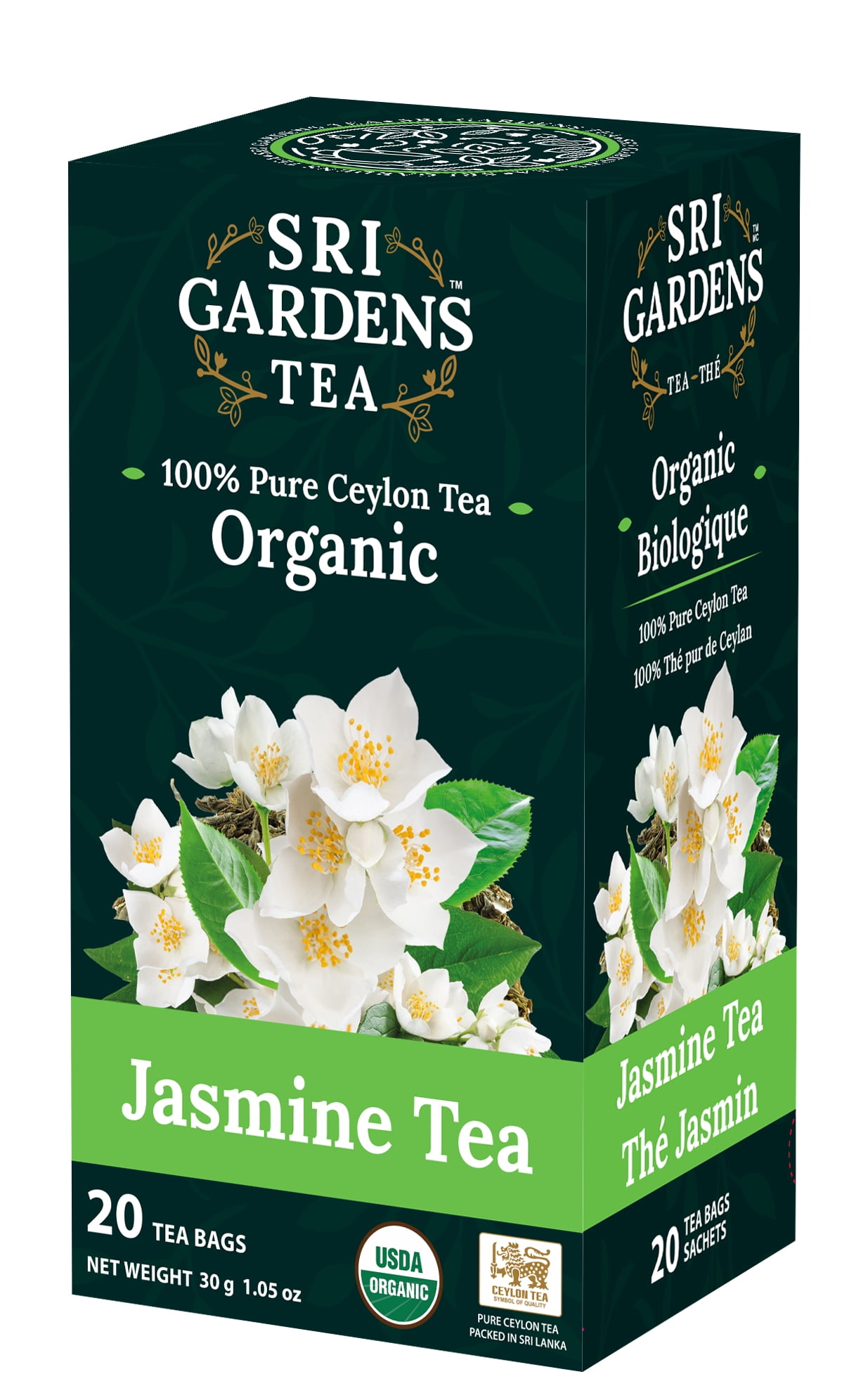 Sri Gardens Tea Jasmine Green Tea, 20 Tea Bags