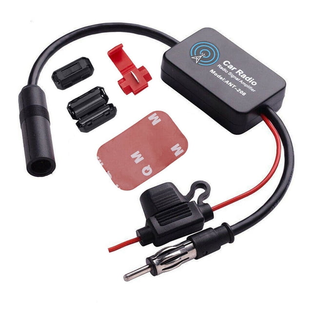 Car FM & AM Radio Antenna Signal Enhancer Amplifier Aerial Signal Amp Booster 12V Automotive Accessory