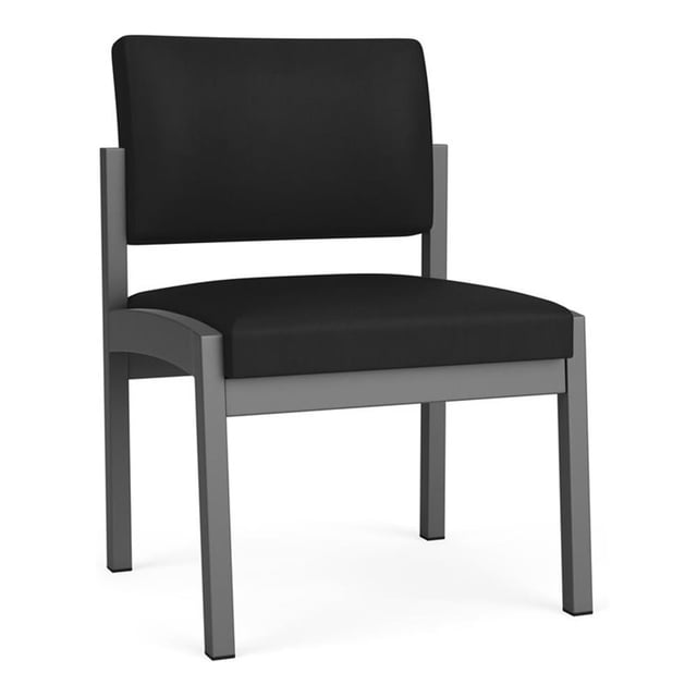 Fauteuil d'Appoint Sans Accoudoirs Lenox en Acier pour Réception / Acier Charbon / Noir
