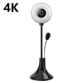 thumbnail image 1 of Caméra Web PC pour Diffusion HD 4K USB Pro Caméra Web d'Ordinateur Caméra Vidéo pour Mac Windows Ordinateur Portable Conférence Jeux Caméra Web avec Anneau Lumineux et Microphone, 1 of 9