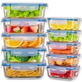 thumbnail image 1 of Stelive 10 pcs Glass Storage Food Containers, Glass Meal Prep Containers, Airtight Lunch Bento Boxes with Snap Locking Leakproof Lids for Microwave, Oven, Freezer and Dishwasher, 1 of 12
