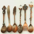thumbnail image 3 of ‘s Kitchen 6pcs Retro Tablewear Fork Alloy Spoon Cooking Scoop Kitchen Ladle Home Use Teaspoon Cutlery, 3 of 3