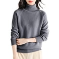 thumbnail image 2 of IMENGL Chandail en Laine Col Roulé Première Ligne, Gris 2TG, Taille m-2TG, 2 of 4