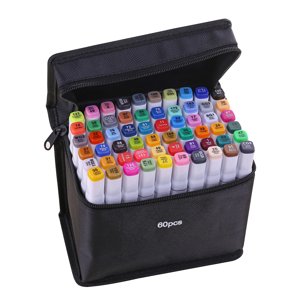 40 Couleurs Marqueurs Dual Marker Pen Sketching Écriture Peinture Marqueur sous-tendant Dessin de l'artiste Marqueurs d'art à double extrémité avec sac de rangement Zip