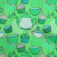 thumbnail image 1 of oneOone Cotton Poplin Light Green Fabric Tea Party Kettle Craft Projects Decor Fabric Printed By The Yard 42 Inch Wide, 1 of 5