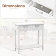 thumbnail image 3 of Gymax Narrow Console Table with Drawers Retro Accent Sofa Table w/ Open Storage White, 3 of 10