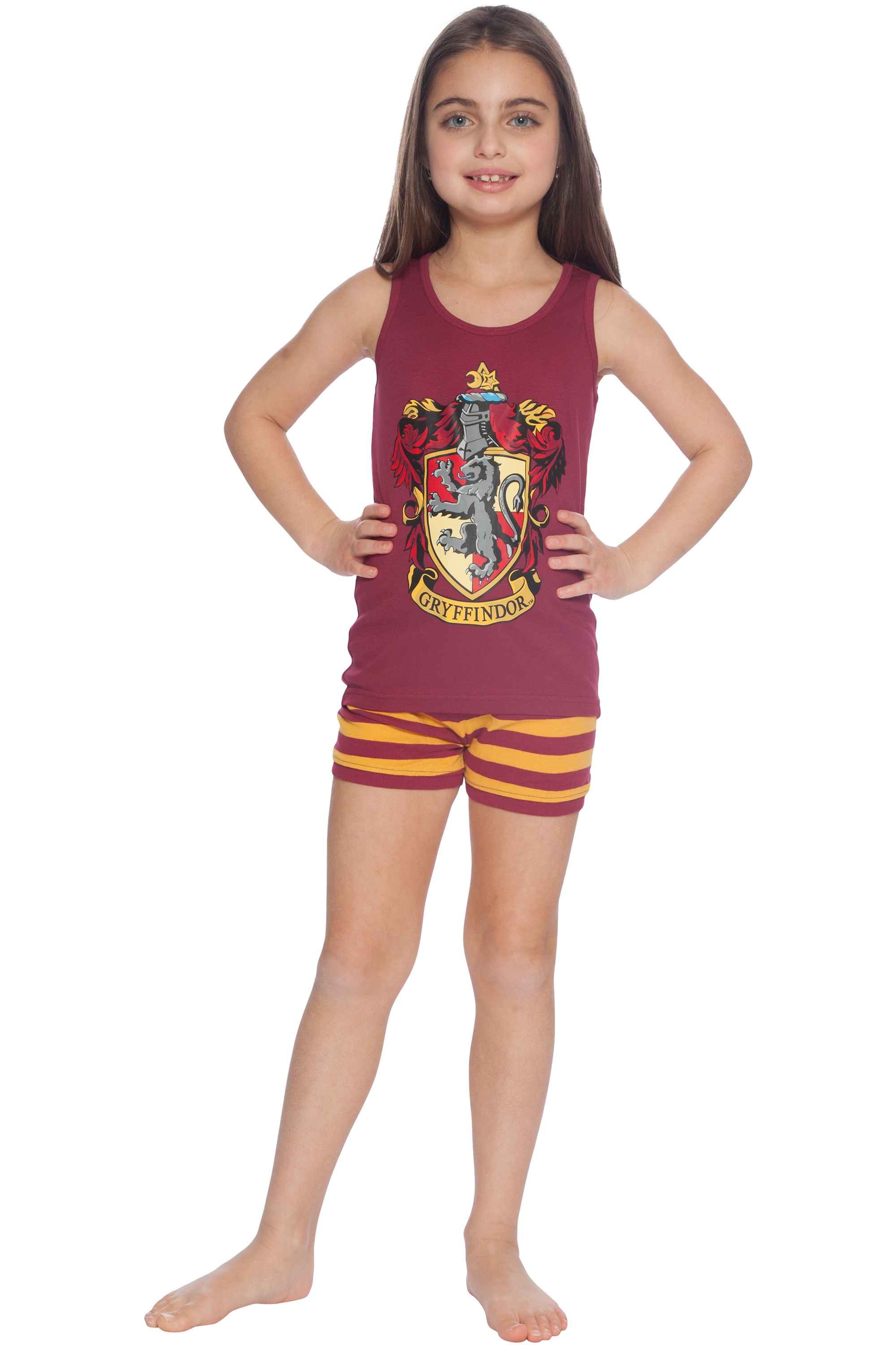 HARRY POTTER Gryffindor House Crest Cotton Tank Short Pajama 2pc Set, Gryffindor, 12